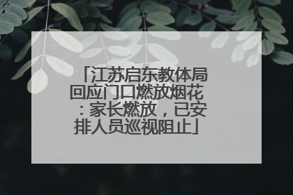 江苏启东教体局回应门口燃放烟花：家长燃放，已安排人员巡视阻止