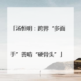 汤恒明：跨界“多面手”善啃“硬骨头”