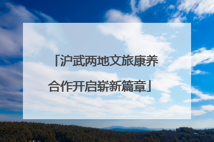 沪武两地文旅康养合作开启崭新篇章