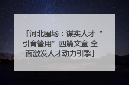 河北围场：谋实人才“引育管用”四篇文章 全面激发人才动力引擎