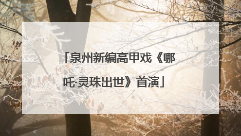 泉州新编高甲戏《哪吒·灵珠出世》首演