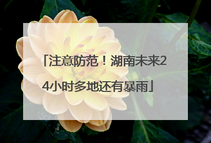 注意防范！湖南未来24小时多地还有暴雨