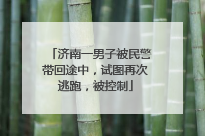 济南一男子被民警带回途中，试图再次逃跑，被控制