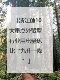 浙江前10大重点外贸型行业用电量环比“九升一降”