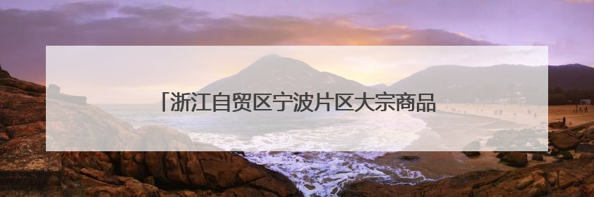 浙江自贸区宁波片区大宗商品资源配置枢纽研究基地揭牌