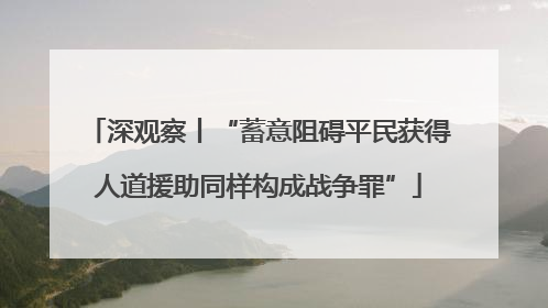深观察丨“蓄意阻碍平民获得人道援助同样构成战争罪”