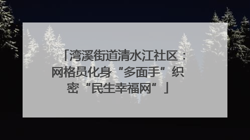 湾溪街道清水江社区：网格员化身“多面手”织密“民生幸福网”