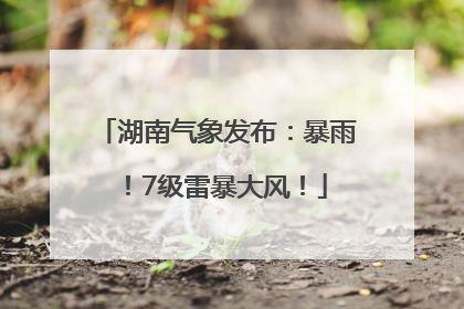 湖南气象发布：暴雨！7级雷暴大风！