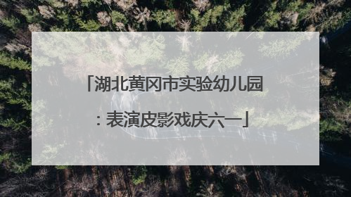 湖北黄冈市实验幼儿园：表演皮影戏庆六一