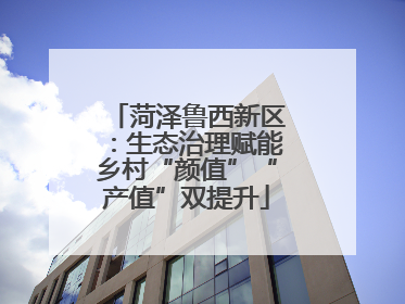 菏泽鲁西新区：生态治理赋能乡村“颜值”“产值”双提升