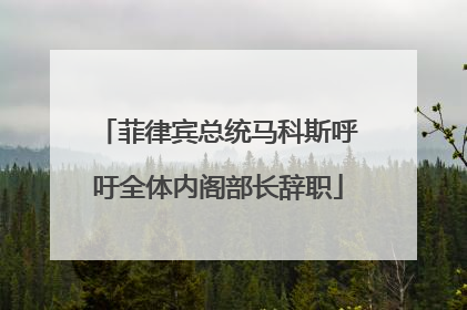 菲律宾总统马科斯呼吁全体内阁部长辞职