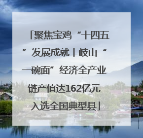 聚焦宝鸡“十四五”发展成就丨岐山“一碗面”经济全产业链产值达162亿元 入选全国典型县