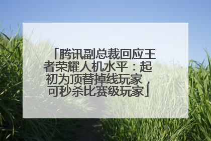 腾讯副总裁回应王者荣耀人机水平：起初为顶替掉线玩家，可秒杀比赛级玩家