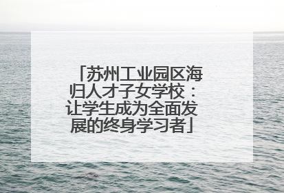 苏州工业园区海归人才子女学校：让学生成为全面发展的终身学习者