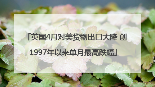 英国4月对美货物出口大降 创1997年以来单月最高跌幅
