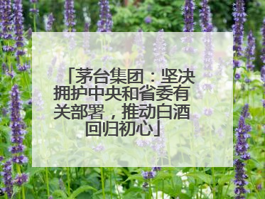 茅台集团：坚决拥护中央和省委有关部署，推动白酒回归初心