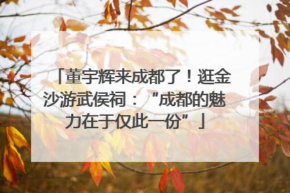 董宇辉来成都了！逛金沙游武侯祠：“成都的魅力在于仅此一份”