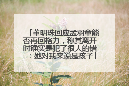 董明珠回应孟羽童能否再回格力，称其离开时确实是犯了很大的错：她对我来说是孩子