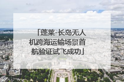 蓬莱-长岛无人机跨海运输场景首航验证试飞成功