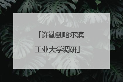 许勤到哈尔滨工业大学调研