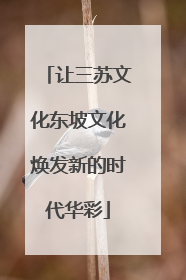 让三苏文化东坡文化焕发新的时代华彩