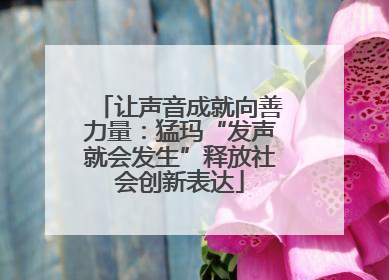 让声音成就向善力量：猛玛“发声就会发生”释放社会创新表达