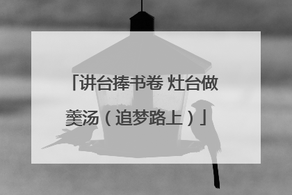 讲台捧书卷 灶台做羹汤（追梦路上）