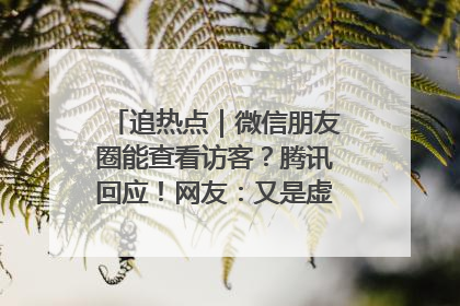 追热点｜微信朋友圈能查看访客？腾讯回应！网友：又是虚惊一场……