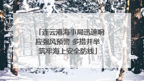 连云港海事局迅速响应强风预警 多措并举筑牢海上安全防线