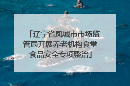 辽宁省凤城市市场监管局开展养老机构食堂食品安全专项整治
