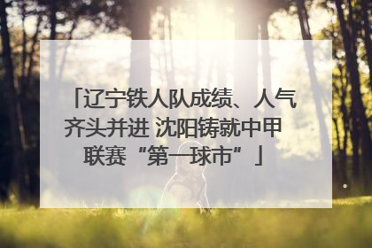 辽宁铁人队成绩、人气齐头并进 沈阳铸就中甲联赛“第一球市”