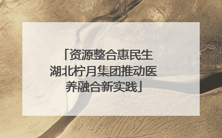 资源整合惠民生 湖北柠月集团推动医养融合新实践