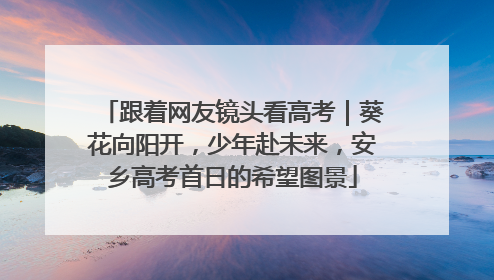 跟着网友镜头看高考｜葵花向阳开，少年赴未来，安乡高考首日的希望图景