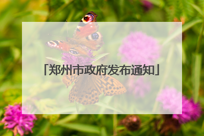 郑州市政府发布通知