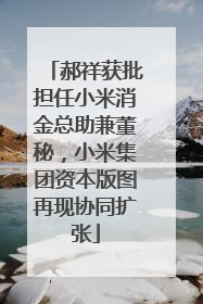 郝祥获批担任小米消金总助兼董秘，小米集团资本版图再现协同扩张