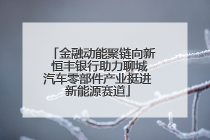 金融动能聚链向新 恒丰银行助力聊城汽车零部件产业挺进新能源赛道