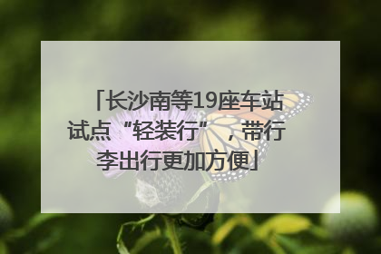 长沙南等19座车站试点“轻装行”，带行李出行更加方便