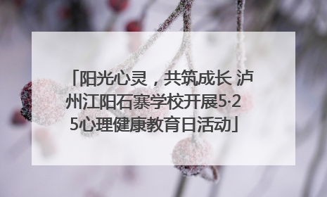 阳光心灵，共筑成长 泸州江阳石寨学校开展5·25心理健康教育日活动
