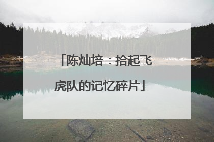 陈灿培：拾起飞虎队的记忆碎片