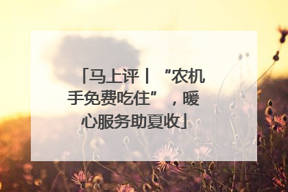 马上评丨“农机手免费吃住”，暖心服务助夏收