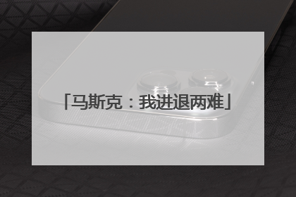 马斯克：我进退两难