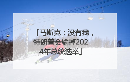 马斯克：没有我，特朗普会输掉2024年总统选举