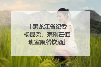 黑龙江省纪委：杨昆尧、宗刚在值班室聚餐饮酒