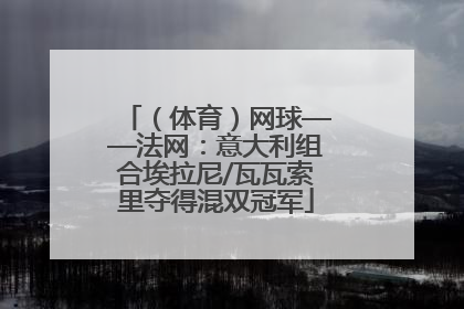 （体育）网球——法网：意大利组合埃拉尼/瓦瓦索里夺得混双冠军