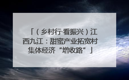 （乡村行·看振兴）江西九江：甜蜜产业拓宽村集体经济“增收路”