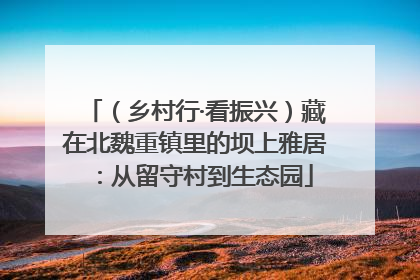 （乡村行·看振兴）藏在北魏重镇里的坝上雅居：从留守村到生态园
