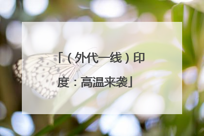 （外代一线）印度：高温来袭