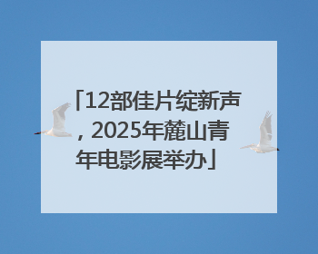 12部佳片绽新声，2025年麓山青年电影展举办