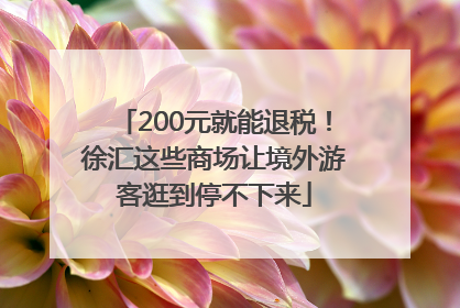 200元就能退税！徐汇这些商场让境外游客逛到停不下来
