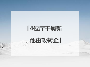 4位厅干履新，他由政转企